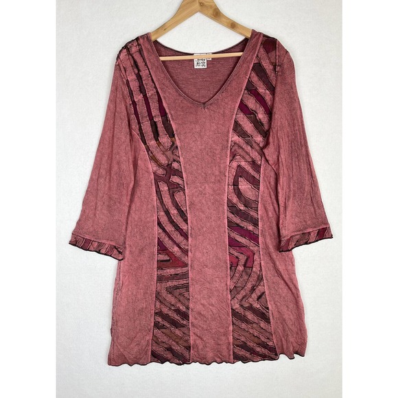 Parsley and Sage Tops Parsley Sage Plus Size X Tunic Top Textured Artsy Lagenlook Art To